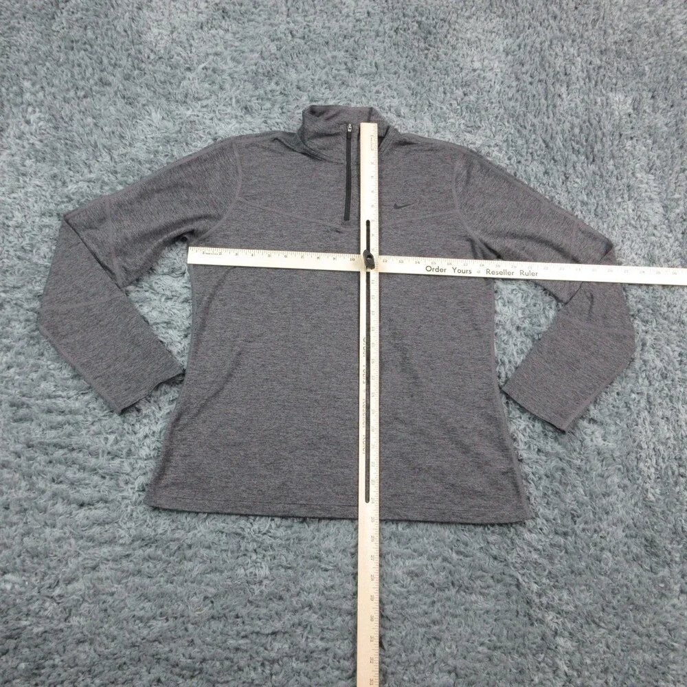 Nike Pro Pullover Womens Large Gray Dri-FIT 1/4 Zip Training Athletic BV4106-080